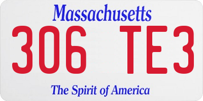 MA license plate 306TE3