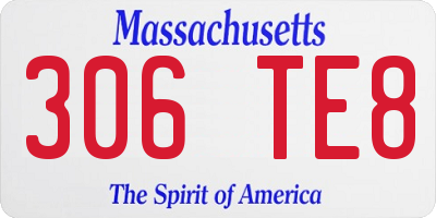 MA license plate 306TE8