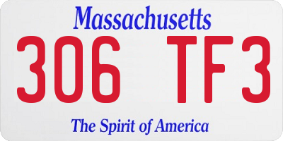 MA license plate 306TF3