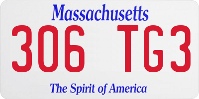 MA license plate 306TG3