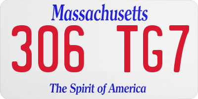 MA license plate 306TG7