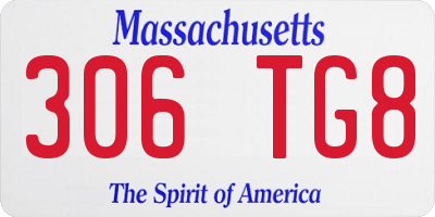 MA license plate 306TG8
