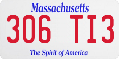 MA license plate 306TI3