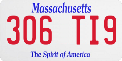 MA license plate 306TI9
