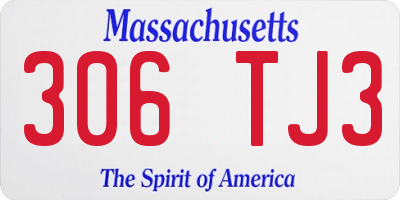 MA license plate 306TJ3