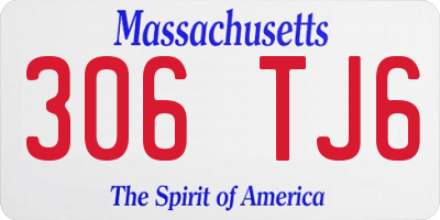 MA license plate 306TJ6