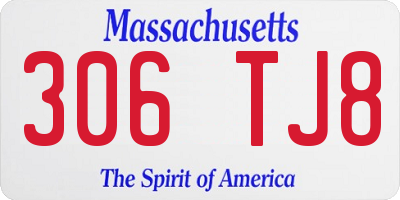 MA license plate 306TJ8