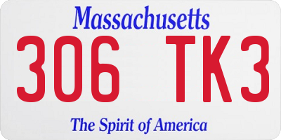 MA license plate 306TK3