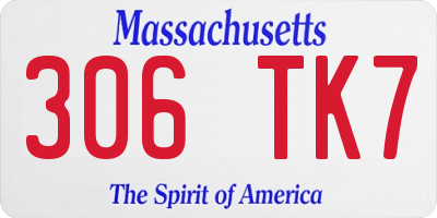 MA license plate 306TK7
