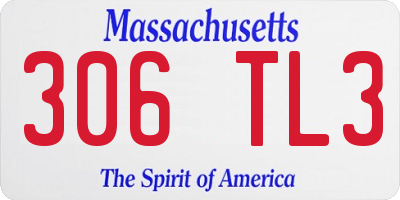 MA license plate 306TL3