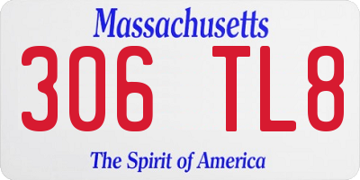 MA license plate 306TL8
