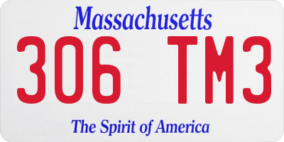 MA license plate 306TM3