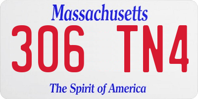MA license plate 306TN4