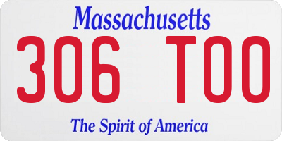 MA license plate 306TO0
