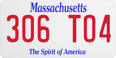 MA license plate 306TO4
