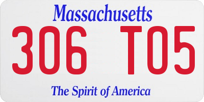 MA license plate 306TO5