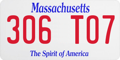 MA license plate 306TO7