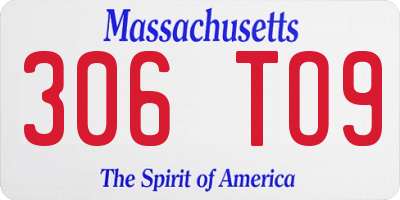 MA license plate 306TO9