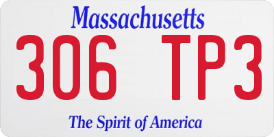 MA license plate 306TP3