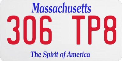 MA license plate 306TP8
