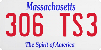 MA license plate 306TS3