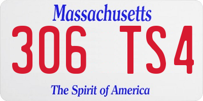 MA license plate 306TS4