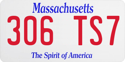MA license plate 306TS7
