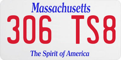 MA license plate 306TS8