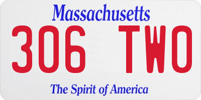MA license plate 306TW0