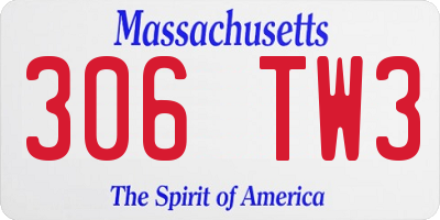 MA license plate 306TW3