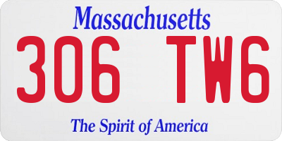MA license plate 306TW6