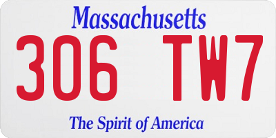 MA license plate 306TW7