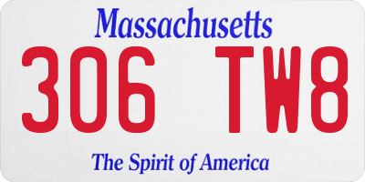 MA license plate 306TW8