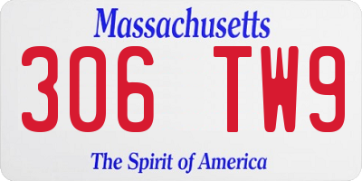 MA license plate 306TW9
