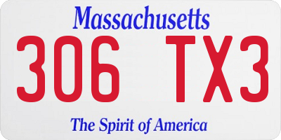 MA license plate 306TX3