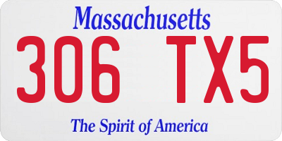 MA license plate 306TX5