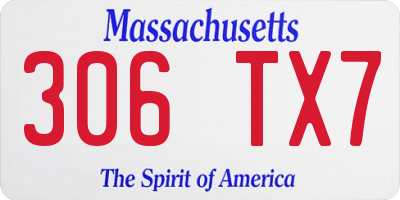 MA license plate 306TX7
