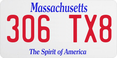 MA license plate 306TX8