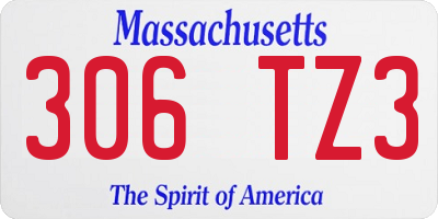 MA license plate 306TZ3