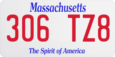MA license plate 306TZ8