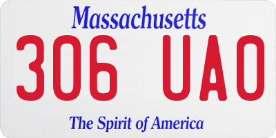 MA license plate 306UA0