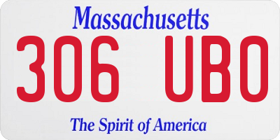 MA license plate 306UB0