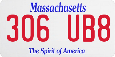 MA license plate 306UB8