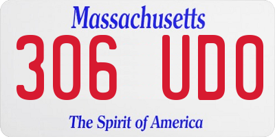 MA license plate 306UD0