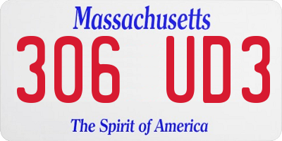 MA license plate 306UD3