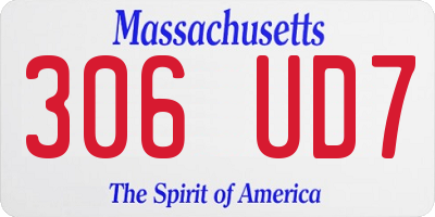 MA license plate 306UD7