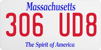 MA license plate 306UD8