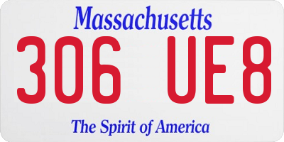 MA license plate 306UE8
