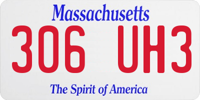 MA license plate 306UH3