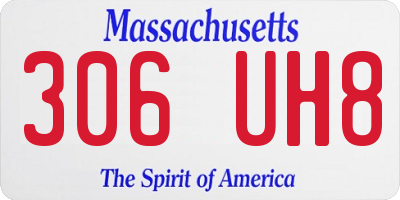 MA license plate 306UH8